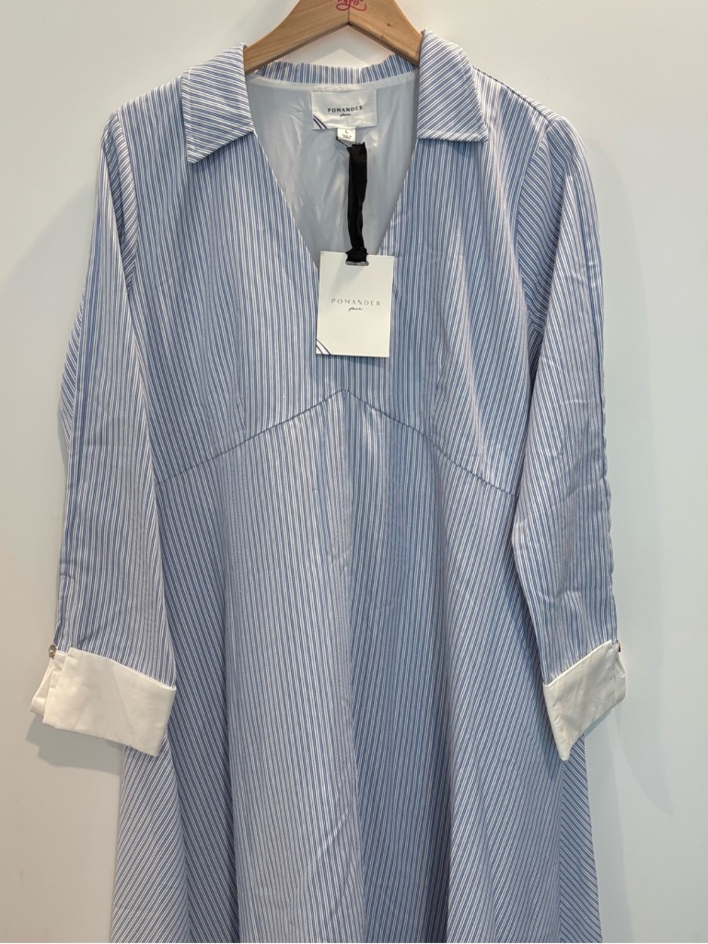 Pomander Place Cannes Blue & White Striped Maxi Dress. NWT. Size Large. - Picture 6 of 10